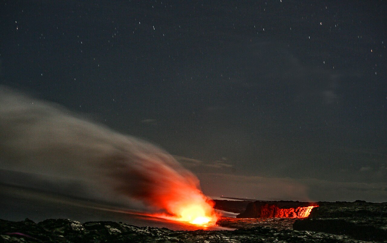 Lava flow at night — the power behind Big Island AI